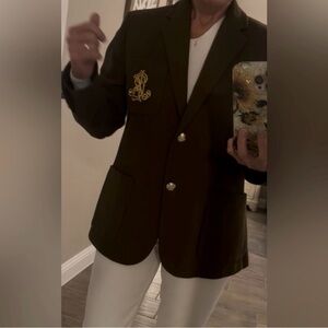 Polo by Ralph Lauren Olive  Blazer with Gold Accents